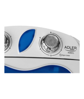 Adler | Washing machine | AD 8051 | Top loading | Washing capacity 3 kg | Unspecified RPM | Depth 37 cm | Width 38 cm | White/B