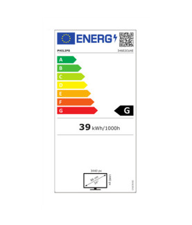 Philips | UltraWide LCD Monitor | 346E2CUAE | 34 " | VA | WQHD | 21:9 | 100 Hz | 4 ms | 3440 x 1440 | 300 cd/m | HDMI ports qua