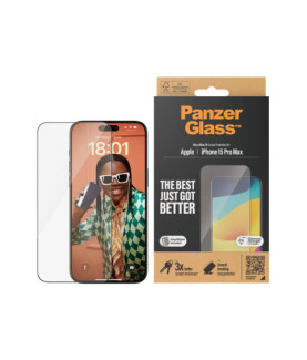 PanzerGlass | Screen protector | Apple | IPhone 15 Pro Max | Glass | Transparent | Ultra-wide fit, Scratch resistant, Drop prot