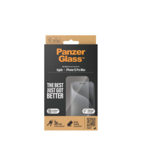 PanzerGlass | Screen protector | Apple | IPhone 15 Pro Max | Glass | Transparent | Ultra-wide fit, Scratch resistant, Drop prot