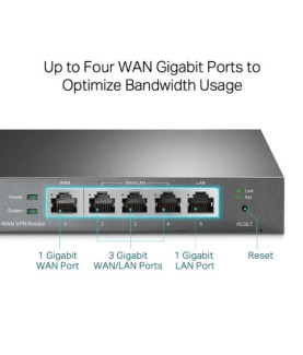 SafeStream Multi-WAN VPN Router | TL-ER605 | 802.1q | 10/100/1000 Mbit/s | Ethernet LAN (RJ-45) ports 1 Fixed Gigabit LAN Port 