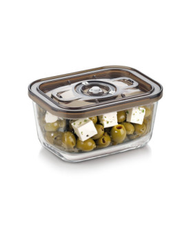 Caso Glass Vacuum Container with Plastic Lid | VacuBoxx Eco M | Transparent