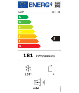 Candy | Freezer | CCHH 145E | Energy efficiency class E | Chest | Free standing | Height 84.5 cm | Total net capacity 137 L | W