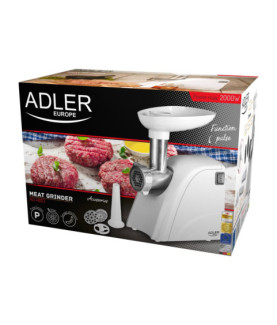 Adler AD 4803 Meat mincer, Power 800W, Bowl, Middle size sieve, Mince sieve, Poppy sieve, Plunger, Sausage filler | Adler