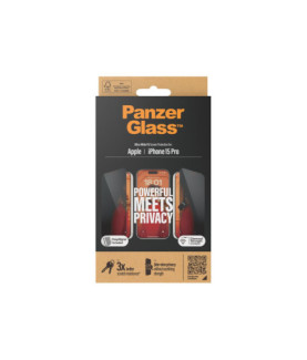 PanzerGlass | Screen protector | Apple | iPhone 15 Pro | Glass | Black | Ultra-Wide Fit w. EasyAligner