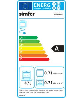 Simfer | Oven | 4207BERSP | 47 L | Multifunctional | Manual | Pop-up knobs | Height 59.5 cm | Width 45 cm | Black