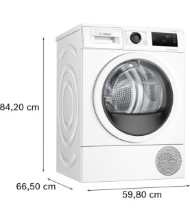 Bosch Dryer Machine with Heat Pump | WTU876IHSN | Energy efficiency class A++ | Front loading | 9 kg | LED | Depth 61.3 cm | Wh