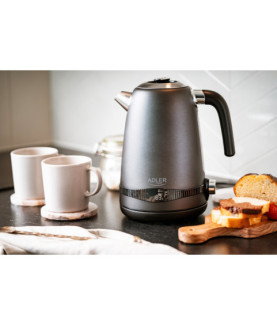 Adler Kettle | AD 1295g SS | Electric | 2200 W | 1.7 L | Stainless Steel | 360 rotational base | Grey