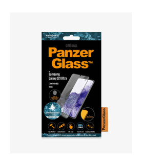 PanzerGlass | Samsung | Galaxy S21 Ultra Series | Antibacterial glass | Black | Case Friendly, Compatible with the in-screen fi