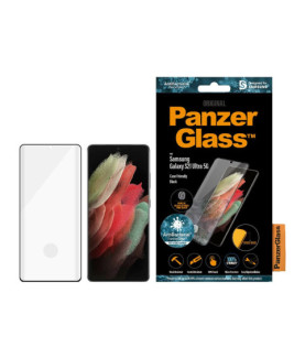 PanzerGlass | Samsung | Galaxy S21 Ultra Series | Antibacterial glass | Black | Case Friendly, Compatible with the in-screen fi