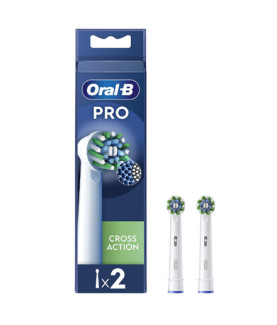 Oral-B | Replaceable toothbrush heads | EB50RX-2 Cross Action Pro | Heads | For adults | Number of brush heads included 2 | Whi