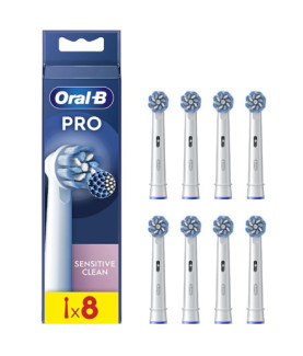 Oral-B | Replaceable toothbrush heads | EB60X-8 Sensitive Clean Pro | Heads | For adults | Number of brush heads included 8 | W