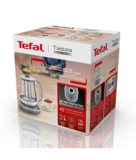 TEFAL Tastea Kettle | BJ551B10 | Tea Kettle | 1400 W | 1.5 L | Glass | 360 rotational base | Grey/White