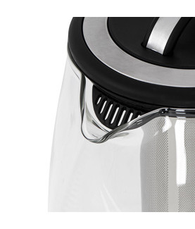 Camry | Kettle | CR 1290 | Standard | 2200 W | 2 L | Plastic/glass | 360 rotational base | Black/Transparent