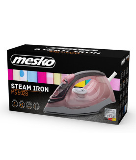 Mesko | Iron | MS 5028 | Steam Iron | 2600 W | Continuous steam 35 g/min | Steam boost performance 60 g/min | Pink/Grey