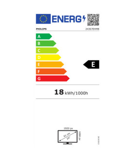 Philips | 243S7EHMB/00 | 23.8 " | IPS | FHD | 16:9 | 60 Hz | 5 ms | 1920 x 1080 | LCD pixels | 250 cd/m | HDMI ports quantity 1