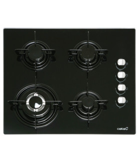 CATA | Hob | CI 631 A/A 08041412 | Gas on glass | Number of burners/cooking zones 4 | Rotary knobs | Black