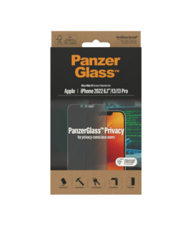 PanzerGlass | Screen protector | Apple | iPhone 14/13/13 Pro | Glass | Black | Ultra-Wide Fit | Privacy