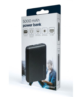 Gembird | Power Bank | PB05-02 | 5000 mAh | 2 x USB-AF | Black