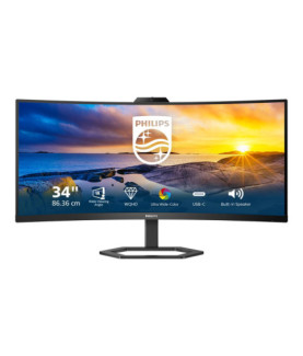 Philips | Monitor with Windows Hello Webcam | 34E1C5600HE/00 | 34 " | VA | 21:9 | 100 Hz | 4 ms | 3440 x 1440 pixels | 300 cd/m