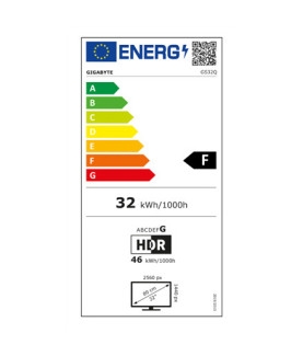 Gigabyte | Gaming Monitor | GS32Q EK1 | 31.5 " | QHD | 16:9 | 165 Hz | 1 ms | 2560 x 1440 pixels | 300 cd/m | HDMI ports quanti