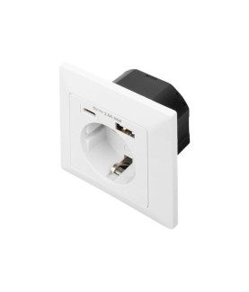 Digitus | Safety Plug for Flush Mounting with 1 x USB Type-C, 1 x USB A