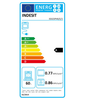 INDESIT Cooker | IS5G5PHX/E/1 | Hob type Gas | Oven type Electric | Stainless steel | Width 50 cm | Grilling | Depth 60 cm | 60