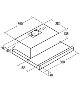CATA | Hood | TF 5260 X | Telescopic | Energy efficiency class D | Width 60 cm | 325 m /h | Slider control | LED | Inox