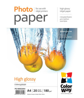 Photo Paper 20 pcs. | PG180020A4 | White | 180 g/m | A4 | Glossy