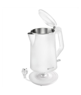 Gorenje | Kettle | K15DWW | Electric | 2200 W | 1.5 L | Plastic + metal | 360 rotational base | White