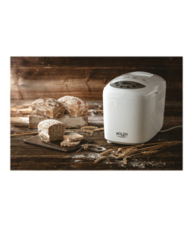 Adler | Bread maker | AD 6019 | Power 850 W | Number of programs 15 | Display LCD | White