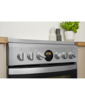 INDESIT | Cooker | IS5V8CHX/E | Hob type Vitroceramic | Oven type Electric | Stainless steel | Width 50 cm | Grilling | Electro