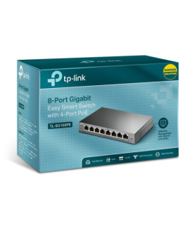 TP-LINK | Smart Switch | TL-SG108PE | Web Managed | Desktop | Gigabit Ethernet (copper) ports quantity 4 | PoE+ ports quantity 