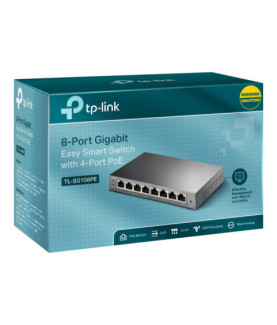 TP-LINK | Smart Switch | TL-SG108PE | Web Managed | Desktop | Gigabit Ethernet (copper) ports quantity 4 | PoE+ ports quantity 