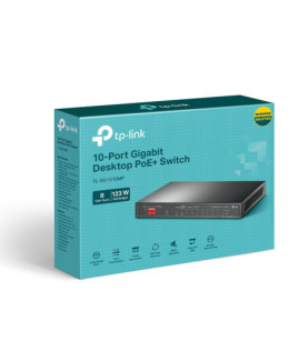 TP-LINK | 10-Port Gigabit Easy Smart Switch with 8-Port PoE+ | TL-SG1210MP | Unmanaged | Desktop | Power supply type External |