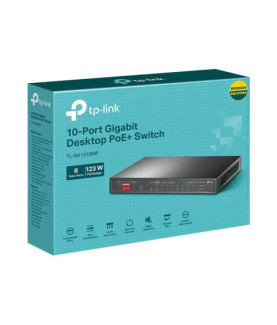 TP-LINK | 10-Port Gigabit Easy Smart Switch with 8-Port PoE+ | TL-SG1210MP | Unmanaged | Desktop | Power supply type External |