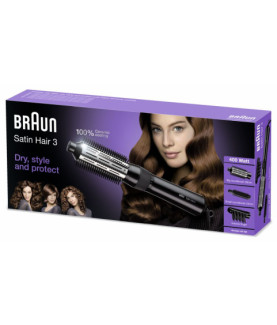 Braun | Satin Hair 3 AS 330 | Warranty 24 month(s) | Ceramic heating system | Number of heating levels 2 | 400 W | Black, Blue,