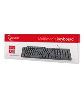 Gembird | KB-UM-104 Compact multimedia keyboard | Multimedia | Wired | US | Black | USB | 420 g