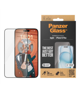 PanzerGlass | Screen protector | Apple | IPhone 15 Plus | Glass | Transparent | Ultra-wide fit, Scratch resistant, Drop protect