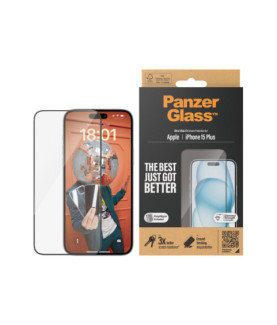 PanzerGlass | Screen protector | Apple | IPhone 15 Plus | Glass | Transparent | Ultra-wide fit, Scratch resistant, Drop protect