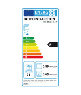 Hotpoint | Oven | FA5 841 JH BL HA | 71 L | Multifunctional | AquaSmart | Knobs and electronic | Height 59.5 cm | Width 59.5 cm