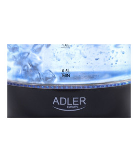 Kettle | Adler | Kettle | AD 1224 | Standard | 2000 W | 1.5 L | Glass | 360 rotational base | Black