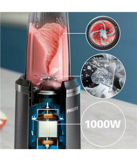 Philips Blender | HR2766/00 | Tabletop | 1000 W | Jar material Plastic | Jar capacity 0.7 + 0.3 L | Ice crushing | Black