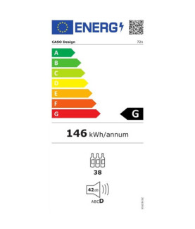 Caso | Smart Wine Cooler | WineExclusive 38 | Energy efficiency class G | Free standing | Bottles capacity 38 bottles | Cooling