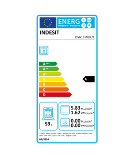 INDESIT Cooker | IS5G1PMX/E/1 | Hob type Gas | Oven type Gas | Stainless steel | Width 50 cm | Grilling | Depth 60 cm | 59 L