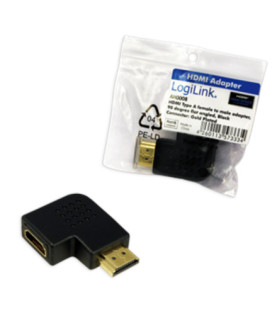 HDMI Adapter, AM to AF in 90 degree flat angled | Logilink