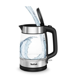 TEFAL Kettle | KI700830 | Electric | 2200 W | 1.7 L | Glass | 360 rotational base | Black/Stainless Steel