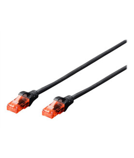 CAT 6 U-UTP | Patch cord | PVC AWG 26/7 | Black | 2 m | Modular RJ45 (8/8) plug