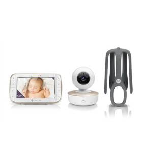 Motorola VM855 CONNECT 5.0 Portable Wi-Fi Video Baby Monitorwith Flexible Crib Mount, White/Gold | Motorola | Portable Wi-Fi Vi