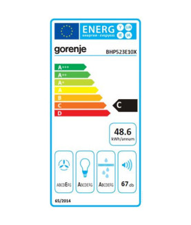 Gorenje | Hood | BHP523E10X | Telescopic | Energy efficiency class C | Width 50 cm | 322 m /h | Mechanical control | LED | Stai